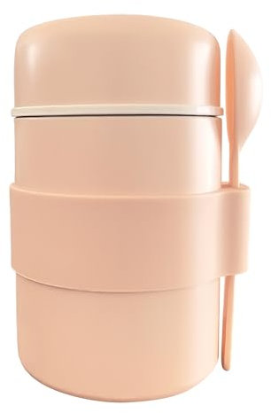 Rouhuhura Thermobehälter für Essen 400ml - Müslibecher to go Warmhalte- & Isolierfunktion Edelstahl Thermobecher Essen auslaufsicherIdeal für Babybrei, Müsli, Suppe, Porridge, Eis & Joghurt (Gelb)
