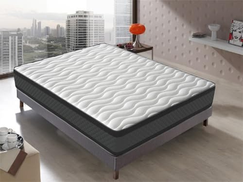 DAGOSTINO HOME BOUTIQUE COLLECTION Matelas Mousse 140x190 Onyx - Ferme - Réversible - Côté Été/Hiver - H20 Cm