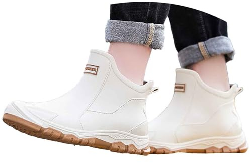 Bottes d'équitation pour femmes : bottes Chelsea mi-hautes Bottes de pluie pour femmes Bottes de pluie confortables antidérapantes imperméables coupe-vent Femmes Cheville Wellies Bottes en caoutchouc
