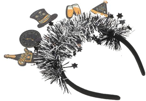 PENIKOKO Nyårshårband med Glittrande Klockhatt och Paljetter Festligt Nyårsafton Diadem för Jul Nyårsfester Bekväm och Elegant Håraccessoar för Kvinnor och Flickor