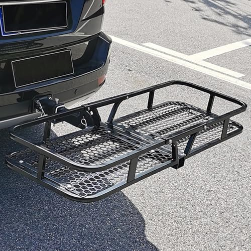 Portaequipajes para Enganche de Remolque con Red Portaequipajes Dispositivo Antiaflojamiento Correas Reflectante Cesta Portaequipajes Trasera para Coche SUV Camping y Viajes