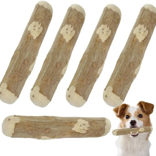 SHENYI 5 Pcs Coffee Wood Dog Chew Sticks, Gentle Teething Toy For Aggressive Chewers Dental Stickteething Puppy, Training Medium Dogs And Puppies