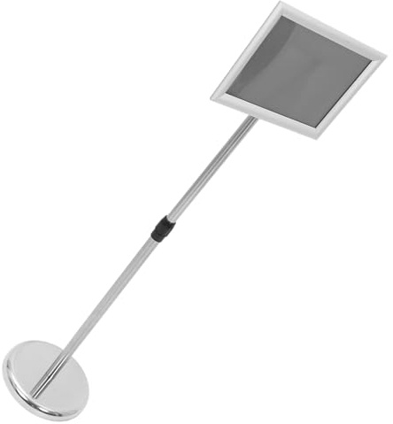 BESTonZON Supporto per Poster da Terra in Acciaio Resistente A4 Base Riempibile Espositore per Cartelli Pubblicitari da Esterno e Interno Regolabile in Altezza Angoli di Sicurezza