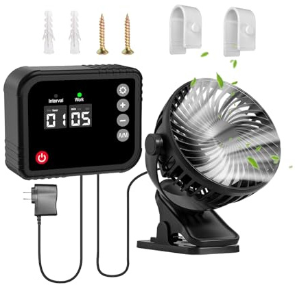 Ventilador Para Invernadero,360° Ventilador Giratorio Para Ventilación Interior - Dispositivo de Ventilación para Aves de Corral | Para Baño Ático Cocina Invernadero Dormitorio Cobertizo Patio Galline