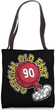 90th Birthday Official Old Fart Funny Red Whopee Cushion Tote Bag