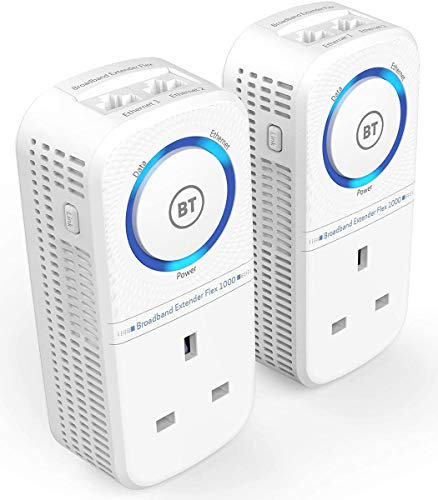 BT Flex 1000 1000Mbps Broadband Extender Kit White (Twin Pack)