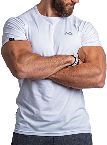 NATURAL ATHLET T-Shirt Sport Homme Fitness Slim-Fit T-Shirt de Sport Homme Long À Séchage Rapide - Musculation, Bodybuilding und Sportswear Homme