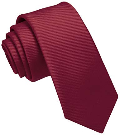 JEMYGINS Cravatta Uomo Borgogna in Seta Multicolore Sottile 6CM