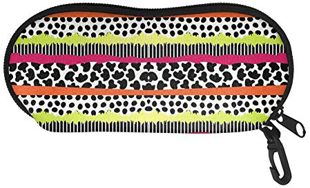 Showudesigns Neoprene Eye Glasses Case for Women Designer Leopard Sunglasses Case Organizer Foldable Eyeglasses Case Soft with Clip Girls Gift