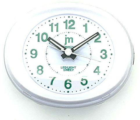 JUSTAMINUTE LOWELL SVEGLIA QUARZO ANALOGICA CON LUCE SNOOZE E SUONERIA IN 4 COLORI JA7020 (Bianco)