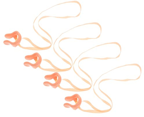 Abaodam Lot de 4 pince-nez en silicone avec sangle de protection pour le nez - Accessoire de natation pour enfants et adultes