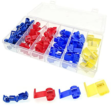 JZK 65 x Juego conectores cable bloqueo escocés, conector bloqueo a presión, conectores de crimpado de empalme rápido de alambre, terminales de crimpado aislados de cable de cableado eléctrico
