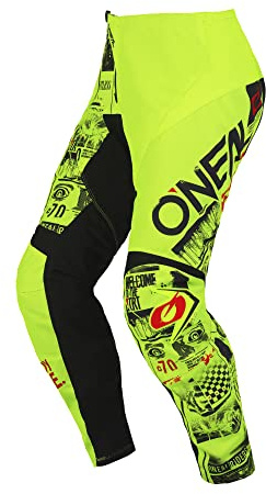 O'Neal - Element Attack Pantaloni Motocross Giovani, Motocross Infantil Hombre, Negro/Amarillo, E022-4627