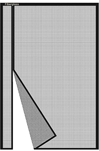 Risareyi Sidoöppning Magnetiskt myggnät 70 x 230 cm, svart glasfiber nät mycket slitstarkt myggnät gardin dörr fönster balkong dörrar automatisk stängning, med självhäftande tejp