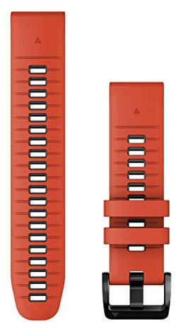 Cinturino Originale Garmin, 22mm, QuickFit, Silicone, Flame Red & Graphite (stile Garmin epix 2 Pro)