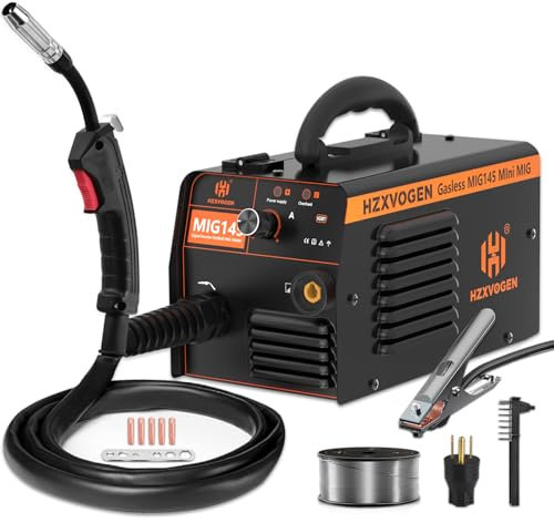 Soldador de Hilo sin Gas, 145A Soldador Inverter IGBT, Soldadura de alambre de llenado, Mini Portátil Soldador MIG