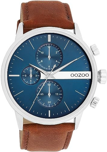 Oozoo Timepieces Herren Uhr | Armbanduhr Herren mit Lederarmband | Hochwertige Uhr für Männer | Edle Analog Herrenuhr in rund | C11221