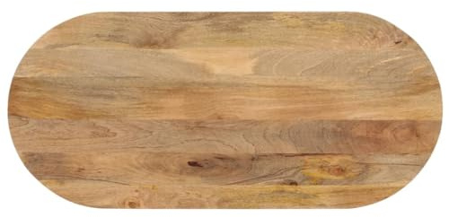 Tidyard Dessus de Table 90x40x2,5 cm Ovale Bois Massif de manguier, Plateau de Table de Remplacement pour Table à Manger, Bureau, Table de Bar, Table Basse Style B