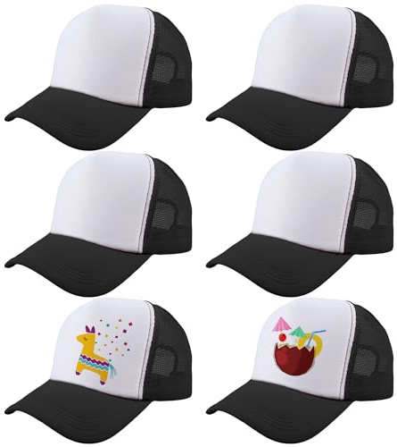 Skyebed Lot de 6 casquettes de camionneur en maille réglable pour adulte - Chapeau de camionneur vierge par sublimation pour l'été et le sport en plein air, Couleur Style 1, Taille unique
