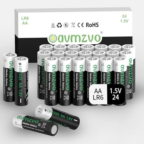 avmzvo Piles AA Lot de 24, Pile LR6 1,5 V, Puissance Durable, alcalines, puissantes, Peuvent être utilisées pour Les Jouets, Les réveils et Autres appareils électroniques