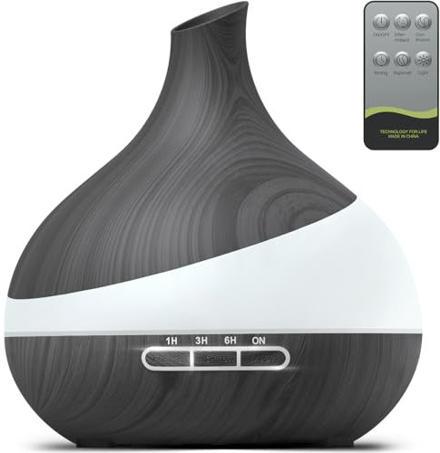 500 ML Aroma Diffuser, Upgrade Diffuser für große Räume, Aromatherapie Diffuser Mit Fernbedienung 4 Timer Einstellung 14 Farben LED automatischer Abschaltfunktion