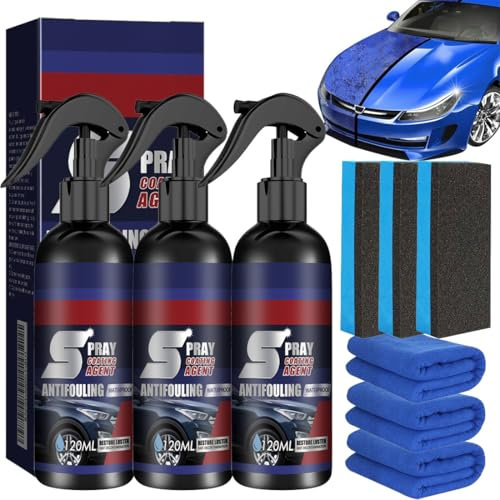3 In 1 High Protection Quick Car Coating Spray, Ceramic Car Coating Spray, Car Ceramic Coating Agent, Car Polish Quick Coat, Car Wax Polish Spray for Cars (2025 Neu/Pack 3 - Most Popular)