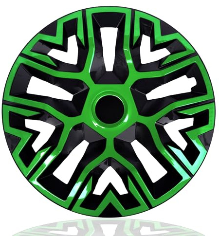 NRM The Best Bicolor Green/Black Radkappen 16 Zoll für Stahlfelgen | 16“ Radzierblenden 4er Set Grün/Schwarz