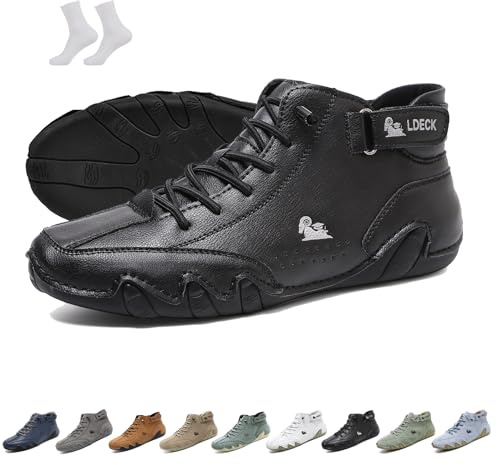 Bottes montantes à enfiler pour hommes et femmes, fabriquées en Italie, chaussures Beck, antidérapantes, légères et respirantes, baskets décontractées pieds nus(Noir,45 EU)