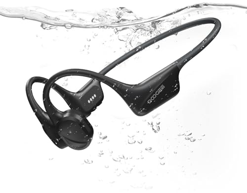 DOOGEE Bone Conduction Headphones, IP68 Waterproof Swimming Open Earphones Bluetooth 5.4 Wireless Headphones, 7H Battery Life Sport Headphone Dual Modes for Swimming, Running, Cycling (BLACK)