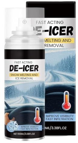 Spray anticongelante para parabrisas, 100 ml, larga duración, nieve y hielo derretido