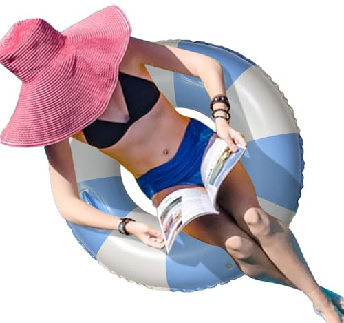 Anello da nuoto a forma di O – galleggianteper adulti da 75 cm/80 cm, Anello da piscina in PVC ispessito, Tubo da nuoto a strisce antiribaltamento con manici | Vacanze estive, feste in spiaggia, dive