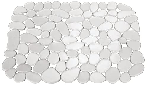 iDesign Pebblz Spülbeckenschutz, zuschneidbare Abtropfmatte aus Kunststoff für Geschirr, durchsichtig
