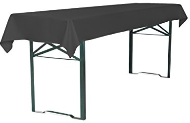 TexDeko® Tischdecke für Bierzeltgarnitur 250 x 100 cm Biertischdecke (Anthrazit) Blickdicht waschbar & wiederverwendbar mit Oeko-TEX Zertifikat