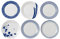 Royal Doulton 40034435-Large Set of 6, Pacific Blue Collection Tableware Perfect for Breakfast, Lunch and Dinner-Blue & White Plates, 29cm, Porcelain