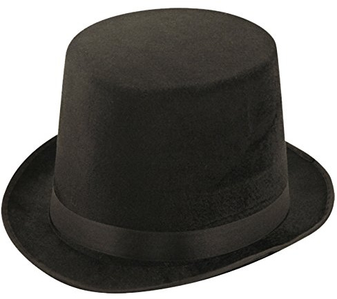 labreeze Lincoln Top Hat Black Velour Cabaret Magician Victorian Fancy Dress Party Hat