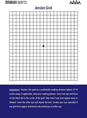Navan Amsler Eye Grid with Magnetic Back - Daily Vision Screening Tool for Macular Degeneration & Glaucoma Patients by Clinical Experts (2 Pack)