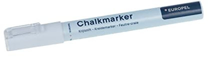 Europel Chalk marker 3 mm, white, 1 piece, blister card, reversible tip and chisel tip