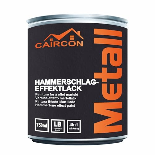 CAIRCON Peinture martelée pour métal fer, acier - Revêtement décoratif anti-rouille - Or 750ml