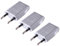 Stecker 230V, 6A, Eurostecker, Flachstecker, Schuko Stecker - Flach, Stromstecker - Flach, Euro - 2-polige Flachstecker, Europäische Flachstecker, Einfache Installation, Grau Metallische -3 Stücke