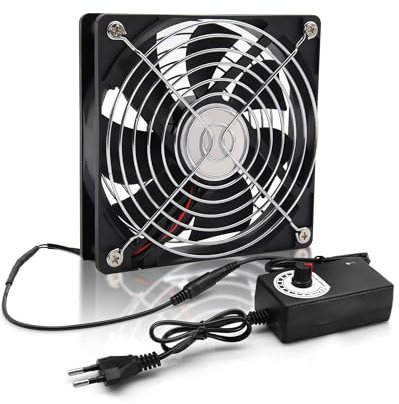 RUIZHI 120mm Gehäuselüfter 12V PC Lüfter - Computer Lüfter Einstellbare Windgeschwindigkeit, AC 220V - 240V, 2750 RPM, Lüfters für PC Laptop, TV, Radio, Router, Einreihig Fan