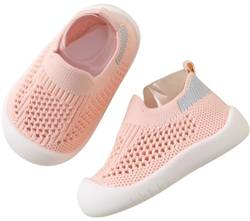 Aggroot Bambino Scarpe Bimbi per Primi Passi Antiscivolo Bambino con Suola Traspiranti Pantofole Bambino con Suola Gomma Antiscivolo
