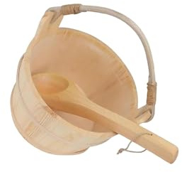 TUXCAXI Accessori per spa di lusso Set di secchi e mestoli per sauna, vasche in legno fatte a mano, set di secchi e mestoli per sauna, accessori per spa di