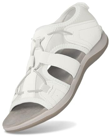 2026 Sandalias ortopédicas con tacón de cuña para mujer, sandalias cómodas para mujer, sandalias de punta abierta con soporte para el arco, sandalias informales de punta redonda y caña baja para