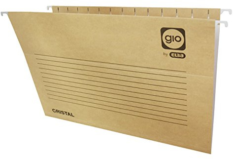Dossier suspendu Elba Bicolore Etiquette de nom Viseur Transparent Marron Blanc A4 Papier carton 25 Unités