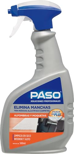 PASO - Elimina Manchas de Alfombras y Moquetas - Limpiador con Eficacia OXI+ para Limpieza en Profundidad, Quitamanchas Profesional que Elimina Suciedad y Marcas - 500ml