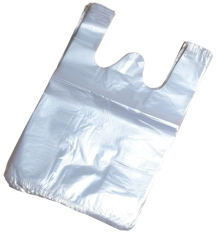 100pcs Gilet en Plastique Transparent 22x32cm / 8.7x12.6inch - Sacs Style Transporteur pour Alimentaire, Shopping, À Emporter, Marchandise, Épicerie et Supermarché