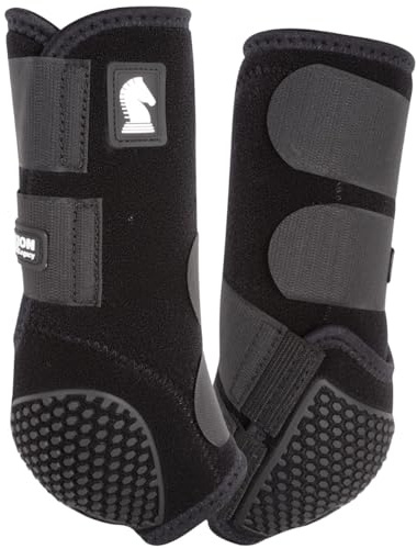 Classic Equine Flexion by Legacy2 Support Boots, Front (Black, Medium)