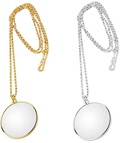 2 Pezzi Lente D'ingrandimento Collana, Lente D'ingrandimento Decorativa, Decorazione Leggendo Lente di Ingrandimento, Lente D'ingrandimento Appesa, per Leggere Libri, Giornali, Lavoro o Viaggi