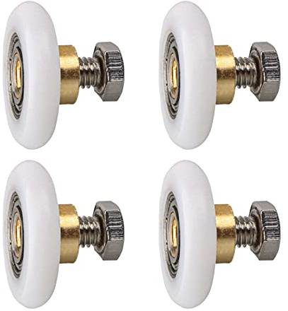 Qikuver Duschdörrhjul 23 mm duschdörrshjul rullar, reservdelar duschkabiner duschdörr skjutdörr reservhjul för duschkabindörr, övre och nedre reservdelar, 4 stycken (23 mm)