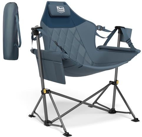 TIMBER RIDGE Hammock Camping Chair with Adjustable Backrest, Heavy Duty Folding Hammock Chair Supports 300lbs, Portable Hammock Chair for Camping, Travelling and Patio, Blue